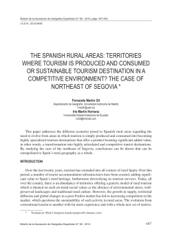 the spanish rural areas: territories where tourism is produced and