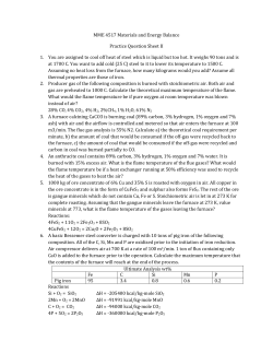 MME 4517 Materials and Energy Balance Practice Question Sheet II