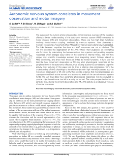 Autonomic nervous system correlates in movement observation and