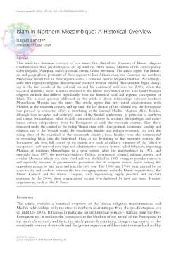 Islam in Northern Mozambique: A Historical Overview