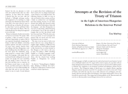 Attempts at the Revision of the Treaty of Trianon