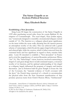 The Sainte Chapelle as an Ecclesio-Political Structure
