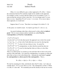 Proofs Indirect Proofs