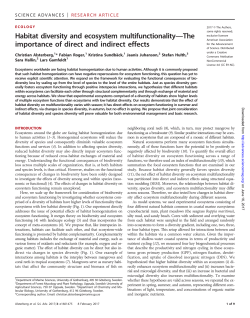 Habitat diversity and ecosystem multifunctionality&mdash;The importance