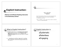 Explicit Instruction
