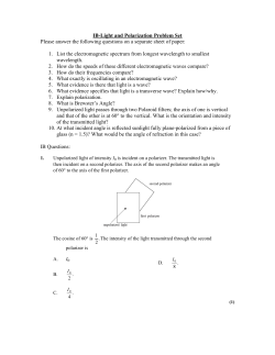1-Light and Polarization Problem Set
