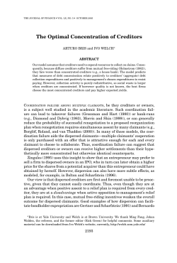 The Optimal Concentration of Creditors
