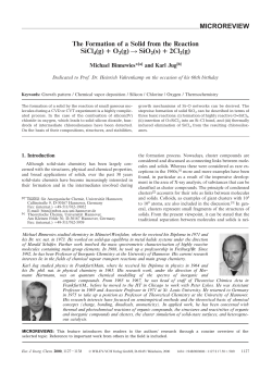 The Formation of a Solid from the Reaction SiCl4(g)