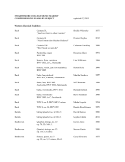 SWARTHMORE COLLEGE MUSIC MAJORS` COMPREHENSIVE