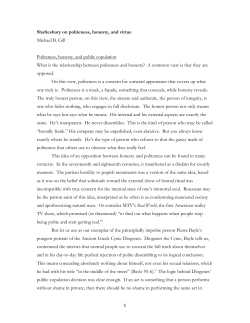 1 Shaftesbury on politeness, honesty, and virtue Michael B. Gill