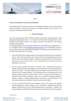 Terms and Conditions for public access WLAN/LAN