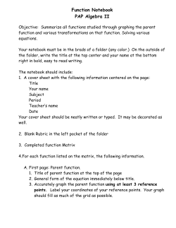 Function Notebook PAP Algebra II