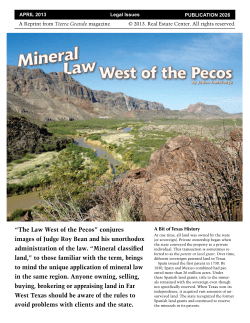 Mineral Law West of the Pecos