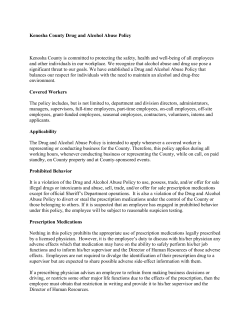 Kenosha County Drug and Alcohol Abuse Policy Kenosha County is