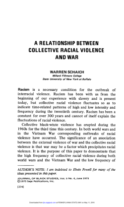 a relationship between collective racial violence and war