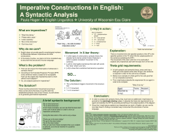 Imperative Constructions in English: A Syntactic Analysis Imperative