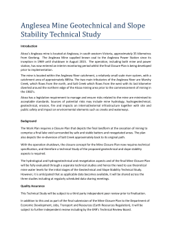 Mine Closure Plan Geotechnical and Slope Stability