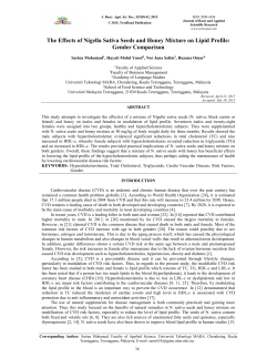 The Effects of Nigella Sativa Seeds and Honey Mixture on Lipid