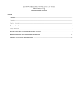CRITERIA AND GUIDELINES FOR PROMOTION AND TENURE