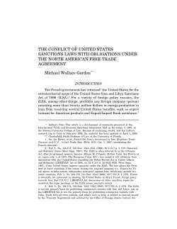 The Conflict of United State Sanctions Laws with Obligations Under