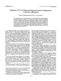 Influence of TV on Daydreaming and Creative Imagination: A