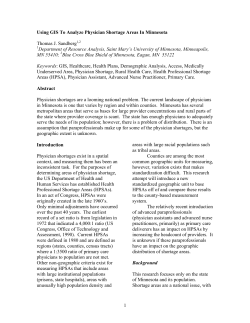 1 Using GIS To Analyze Physician Shortage Areas In Minnesota