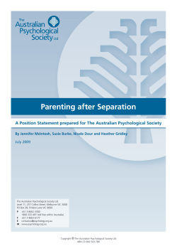 Parenting after Separation - Australian Psychological Society
