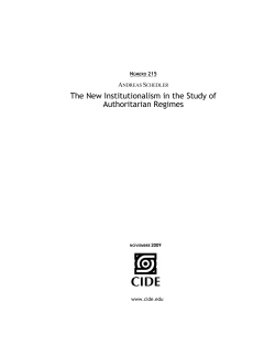 The New Institutionalism in the Study of Authoritarian