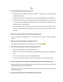 FAQ`s 1. How will SBI Corporate Credit card benefit me? SBI