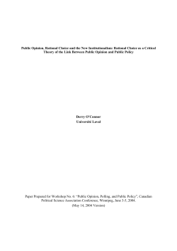 Public Opinion, Public Choice and Critical Theory