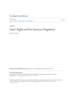 States` Rights and Fire Insurance Regulation