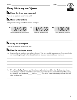 Time, Distance, and Speed