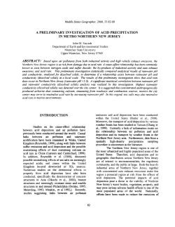 a preliminary investigation of acid precipitation in