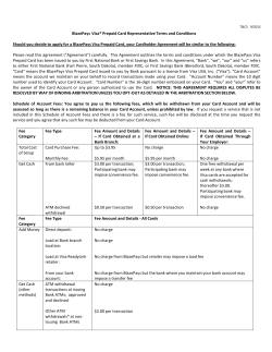 BlazePays Visa&reg; Prepaid Card Representative Terms and