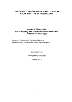 THE TRILOGY OF PARABLES IN MT 21:28