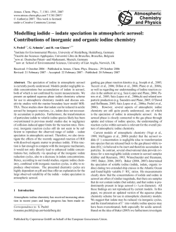 Modelling iodide &ndash; iodate speciation in atmospheric aerosol