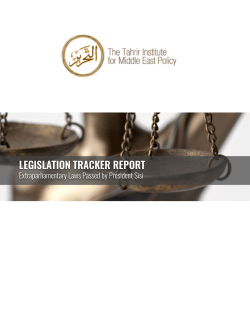 Legislation Tracker Report - The Tahrir Institute for Middle East Policy