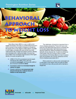Behavioral approach to weight loss.