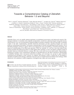 Towards a Comprehensive Catalog of Zebrafish Behavior 1.0 and