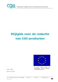 Stijlgids voor de redactie van COI-producten