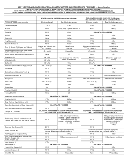 Fish size limits and regulations for 2017