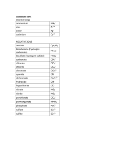 Common Ions