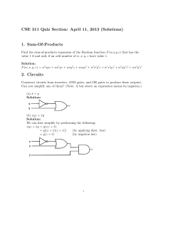 CSE 311 Quiz Section: April 11, 2013 (Solutions) 1. Sum