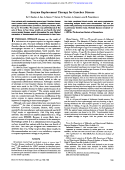 Enzyme Replacement Therapy for Gaucher Disease
