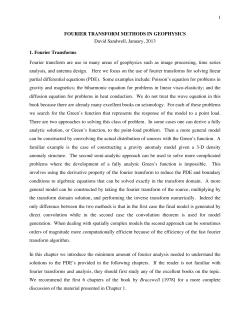 1 FOURIER TRANSFORM METHODS IN GEOPHYSICS David