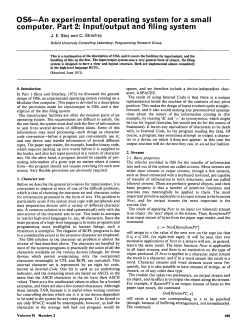 OS6—An experimental operating system for a small computer. Part