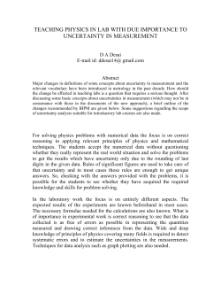 teaching physics in lab with due importance to uncertainty in