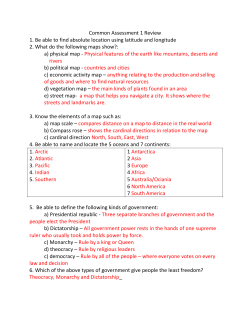 Common Assessment 1 Review 1. Be able to find absolute location