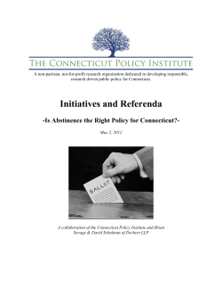 Initiatives and Referenda - Connecticut Policy Institute