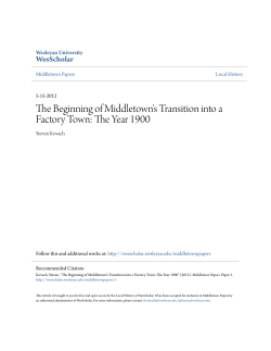 The Beginning of Middletown`s Transition into a
